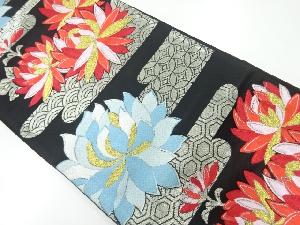 アンティーク　ヱ霞に花模様織出し袋帯（材料）